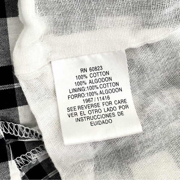 Donna B Taylor Sleeveless Gingham Button Front Dress Black & White Plaid Mini 12 - Picture 7 of 16